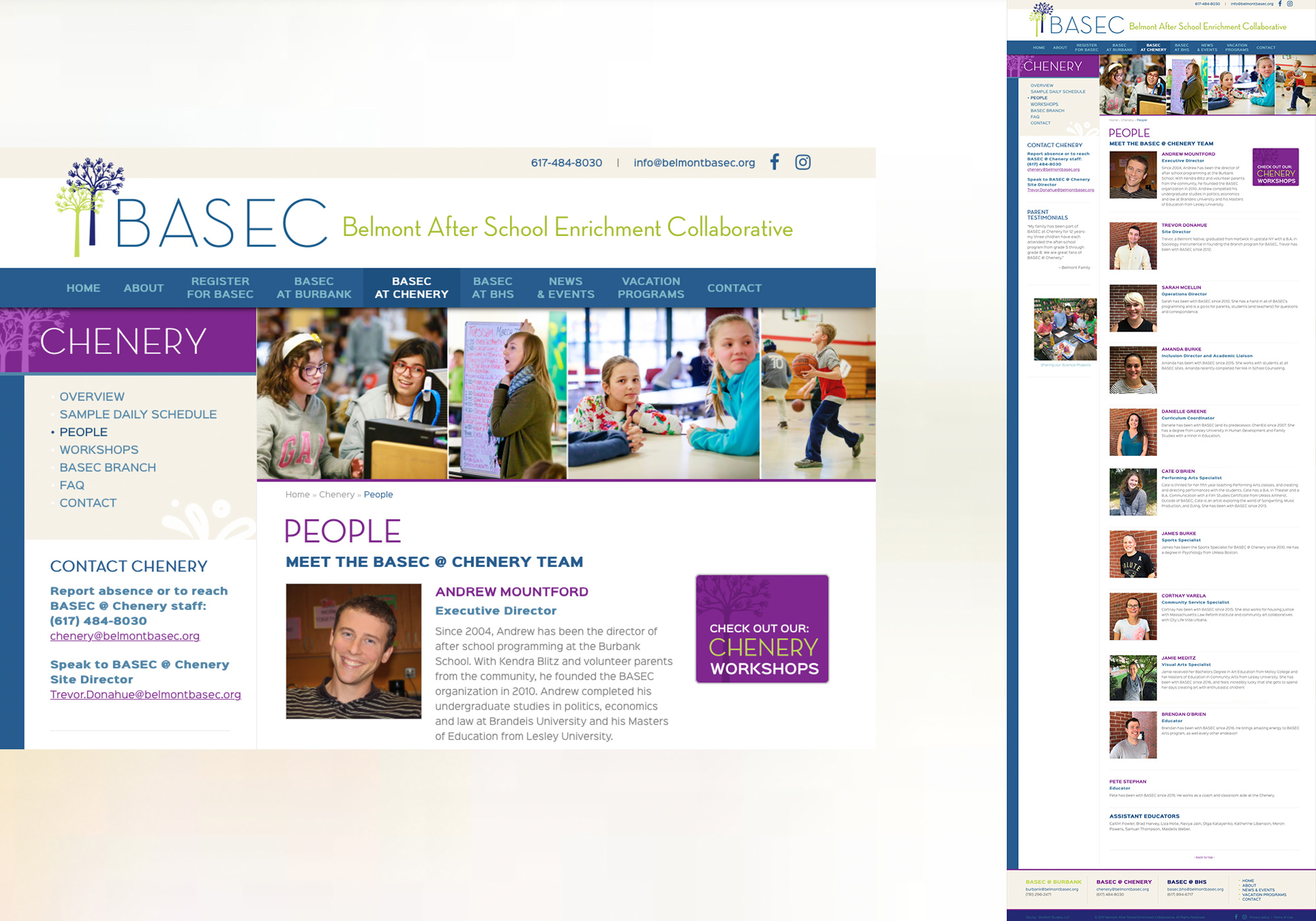 Maine web design company, SlickFish Studios built a pretty fun website for large, and continuing to grow Belmont BASEC. See all of the great people who work at the Massachusetts based collaborative.