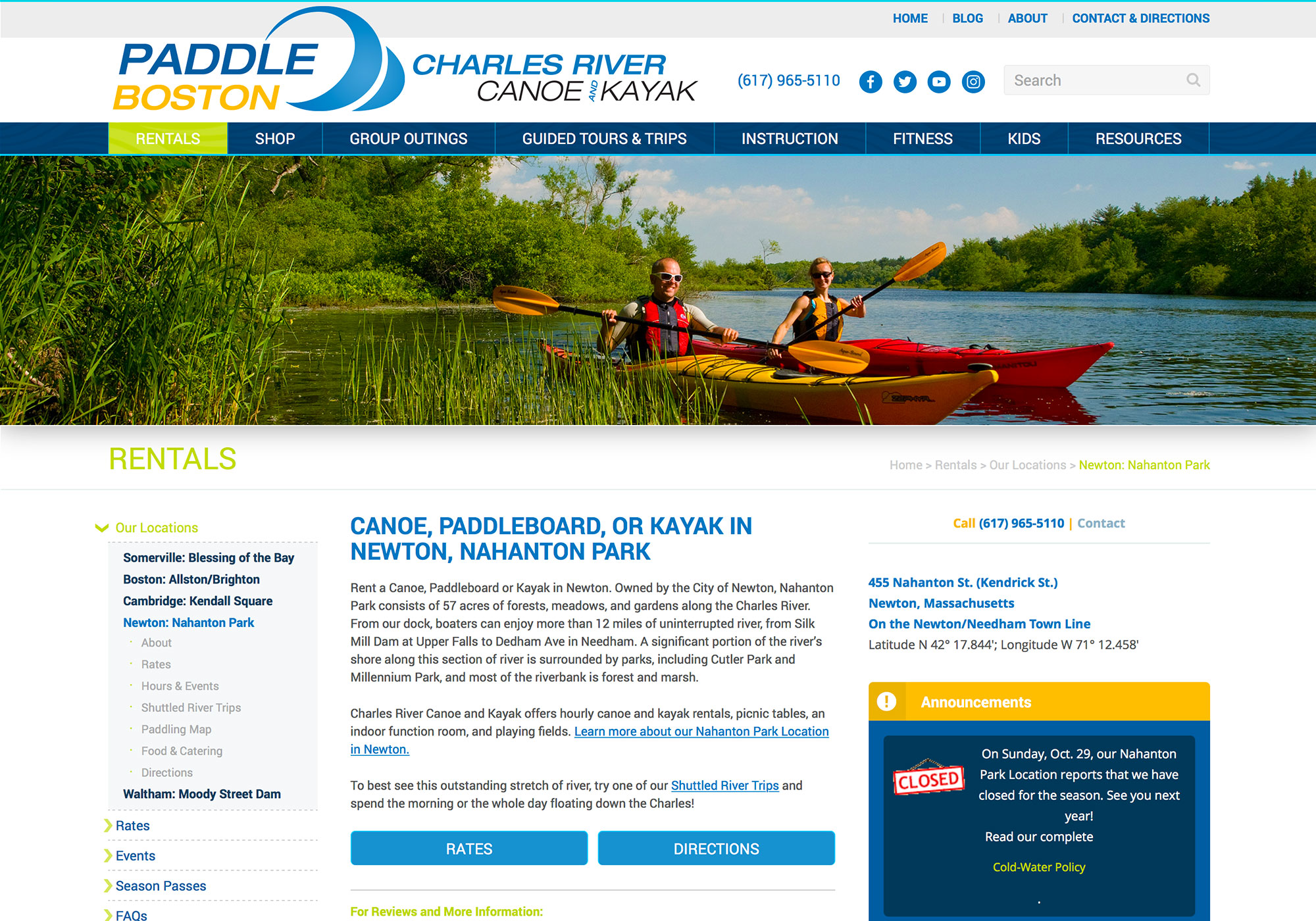 Wordpress website design for Paddle Boston in Cambridge, Waltham, Newton, Somerville, and Boston Massachusetts. Website design by Portland, Maine website design company, SlickFish Studios.