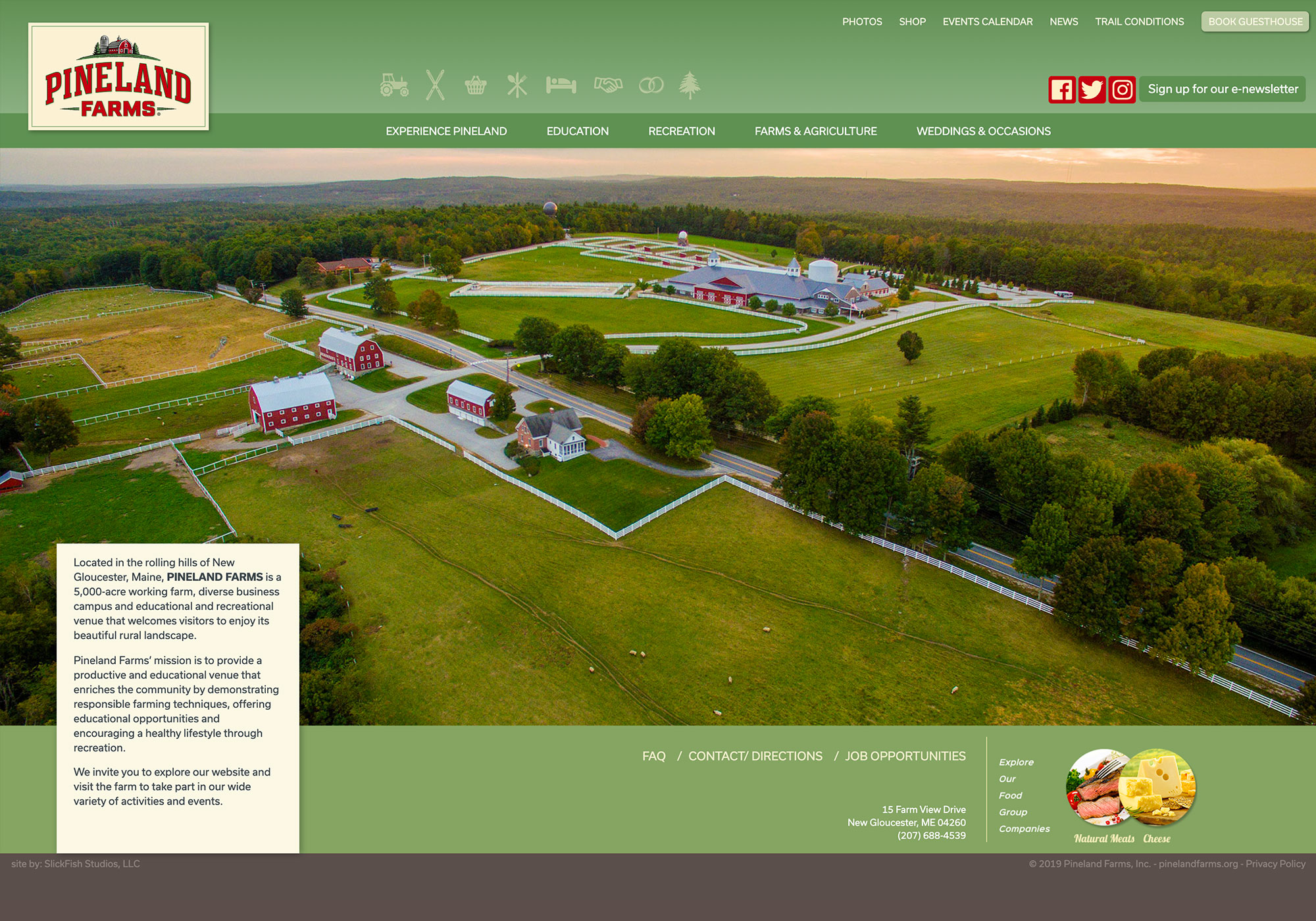 Pineland Farms Website by SlickFish Studios