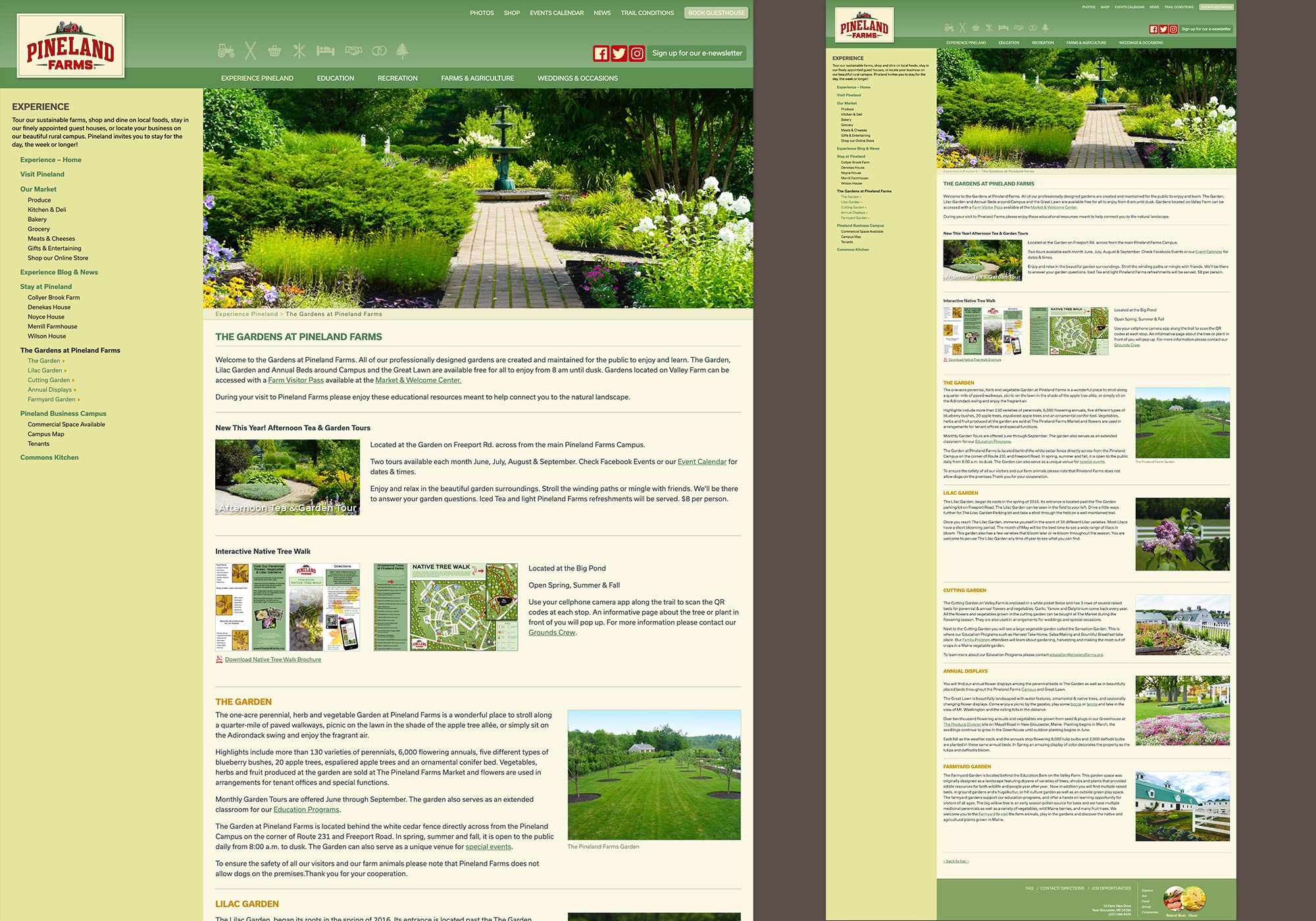 Pineland Farms: a website by SlickFish Studios